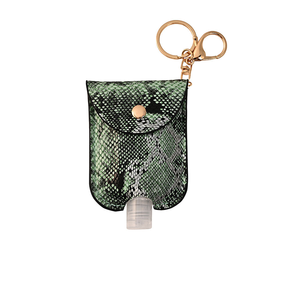 Wholesale Hand Sanitizer Bottle Leather Case Leopard Print Leather Case Keychain